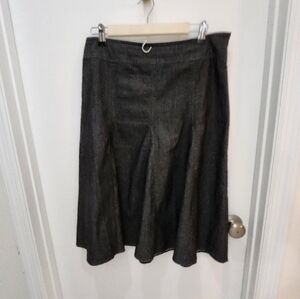 Sandro denim boho bohemian  cottagecore laggenlook midi skirt sz8